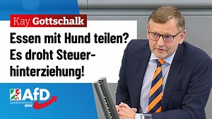 Essen mit Hund teilen? Es droht Steuerhinterziehung! Dieses Steuersystem ist doch nur noch irre! Wenn Sie z. B. ein Schnitzel von der Pommesbude mit Ihrem Hund teilen, könnten Sie sich der Steuerhinterziehung schuldig gemacht haben. Kay Gottschalk (AfD) erklärt warum. | AfD NRW