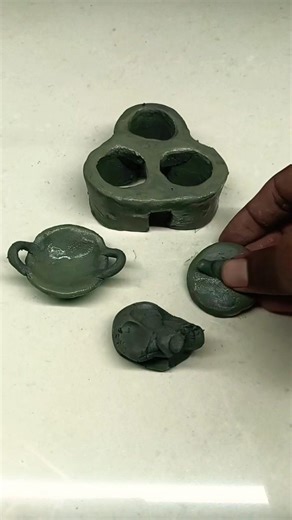 How to make Miniature Clay Kitchen set l DIY Mini Kitchen l Clay Cooking Sets#art #ytshorts