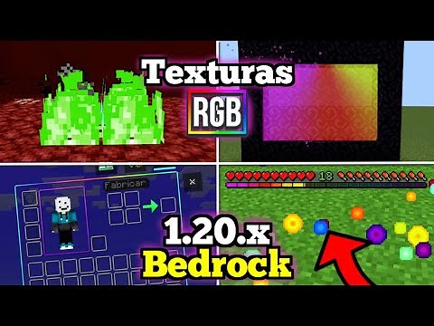 🔴 4 Texturas RGB para Minecraft PE 1.20.X | Agrega RGB a tu Mundo de Minecraft Bedrock! 1.20.x