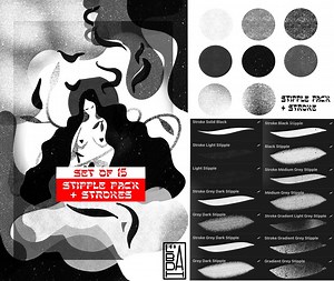 Stipples Brush Procreate Dotworking Stippling iPad - Etsy Australia