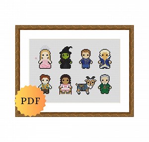 Counted Cross Stitch Sampler, Mini Character Collection, Cross Stitch Pattern Chart, Cute Cross Stitch Pattern, PDF Download, Printable - Etsy
