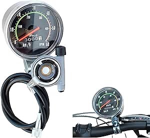 Mechanical Speedometer for Bicycle,Bicycle Speedometer,Universal Bike Cycling Odometer Waterproof Mechanical Speedometer,Bike Speedometer Odometer Cycling Stopwatch,Large Dial,Easy to Read