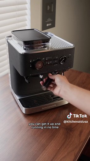 Put a sweet new twist on your morning latte with the easy to use KitchenAid® Semi-Automatic Espresso Machine. #KitchenAid #espresso #latte @Tanner Colson