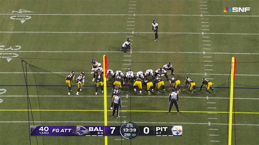 Tyler Loop delivers a 40-yard FG to boost Ravens' lead to 10-0 vs. Steelers
