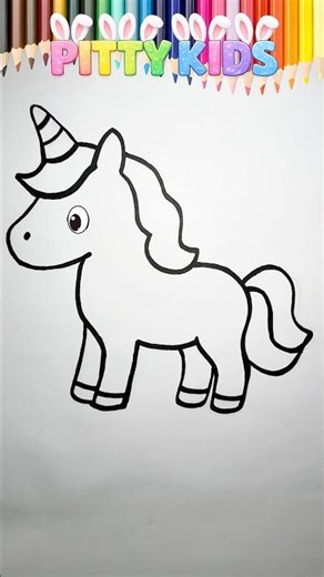 Cute Unicorn Drawing and Coloring for Kids 🦄🎨 | Let’s Learn Colors