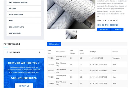 One Way Vision Vinyl Film Sticker