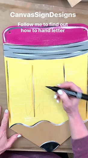 3.1M views · 27K reactions | Are a crafter or sign maker who struggles with hand lettering? Have you always wanted to learn how to hand letter? I love teaching others how to hand letter. Follow me to learn how I can teach you to do this. Canvas Sign Designs. #handlettering #backtoschool #classroomdecor #teacherlife #teachers #doorhangers #lettering | Canvas Sign Designs | Facebook