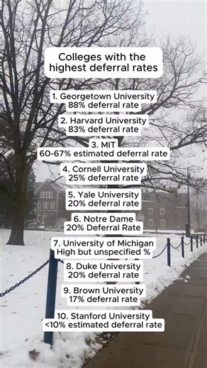 Kollegio AI on Instagram: "Seeing deferral rates like this can feel confusing or even discouraging A deferral is not a rejection It means the school wants to see more context, compare you with the full applicant pool, or review mid-year updates Some colleges defer a large portion of applicants on purpose to keep flexibility later in the cycle What this means for you as a high school student: A deferral usually says more about how competitive the school is than about your worth as an applicant Hi