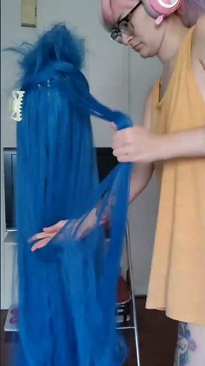 How to style a Jinx wig! #cosplay #jinxarcane #wigtutorial #jinxwig