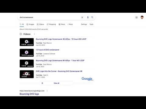 Google Easter Egg for [dvd screensaver]