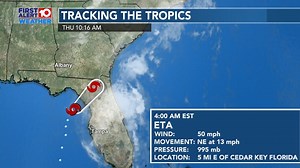 13 reactions | Tropical Storm Eta is making landfall near Cedar Key Florida. It is forecast to chug across North Central Florida Today and races off the Georgia coast by this evening. | Chris Zelman WALB | Facebook