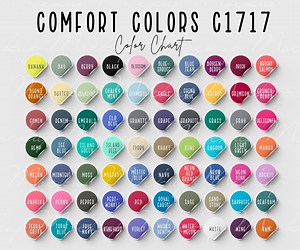 Comfort Colors Color Chart, C1717 Color Chart, Comfort Colors Swatch Chart, Color Chart Mockup - Etsy