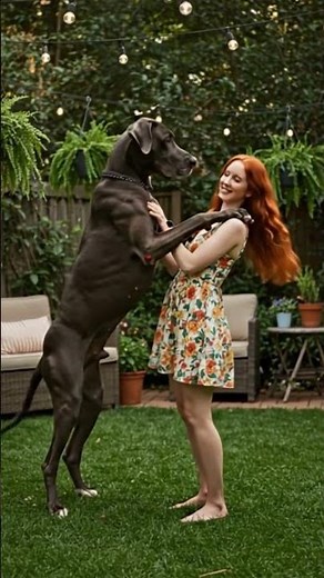 The best couple love Dogs: When Love Stands Tall A Girl and Her Great Dane #shorts #dogs