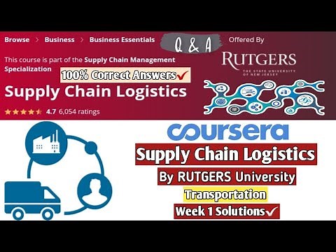 Supply Chain Logistics | Rutgers University | Coursera | Week 1 Quiz Answers