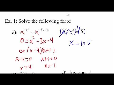 Pre-Calculus 3.4: Exponential and Logarithmic Equations part 1
