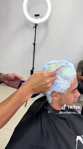 Bright Pink Hair Coloring Process in a Salon