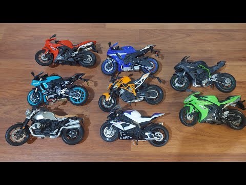 Lot of Realistic Diecast Miniature Model Bikes Review # 1 | Asmr