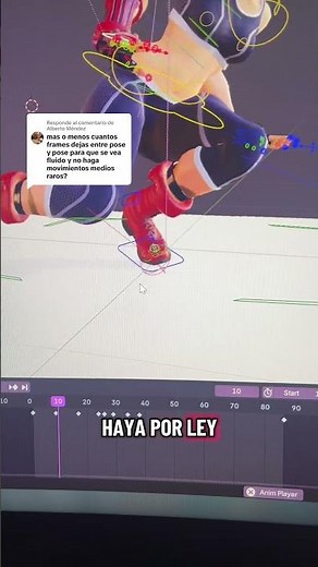 Como son los keyframes #3d #blender #3danimation #animacion #streetfighter #gaming #sus