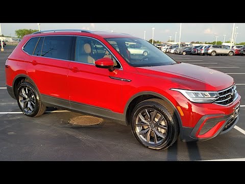 2022 VW Tiguan 2.0T SE FWD in King's Red Metallic w/Cinnamon interior and 3 rows