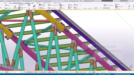 Steel/Rebar Detailing & BIM on Instagram: "Proud to share this pedestrian bridge model developed in Tekla Structures 🌉 — a true example of BIM solving real-world ambiguity. The project began with unclear design drawings that required intensive interpretation and validation; we used high-resolution point cloud scans to reconcile as-built geometry with the design intent and prevent costly misfits on site. Coordination drove progress: A large number of RFIs captured unresolved details and shaped w