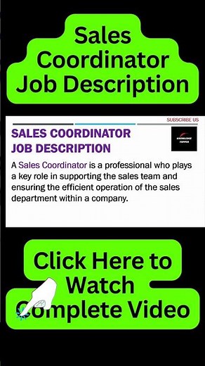 Sales Coordinator Job Description | Sales Coordinator Responsibilities and Duties