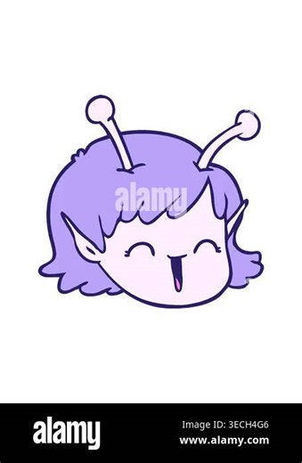 spinning motion animation of cartoon alien space girl face design Stock Video Footage - Alamy