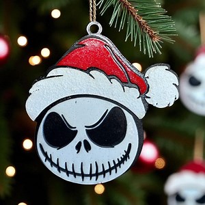 Jack Santa NBC Holiday Ornament, 3D, Wooden, Christmas Tree, Skellington - Etsy