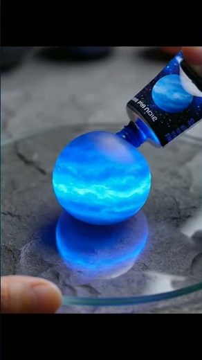 Magical paint transforms into glowing Neptune 🎨 ✨ AI ASMR Paint tube