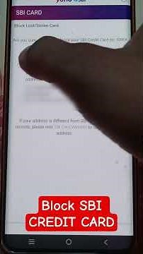 How To Block SBI Credit Card Online | SBI Credit Card Block Kaise Kare