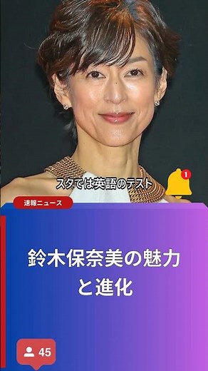 鈴木保奈美の魅力と進化