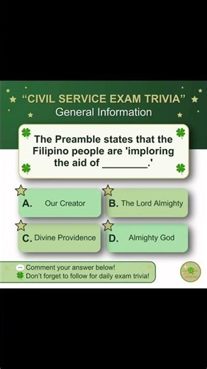 🇵🇭Civil Service Exam Trivia #2 | General Information Challenge | The 1987 Philippine Constitution✨
