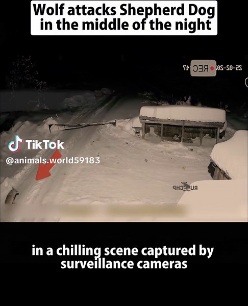 Wolf Attacks Shepherd Dog in the Middle of the Night