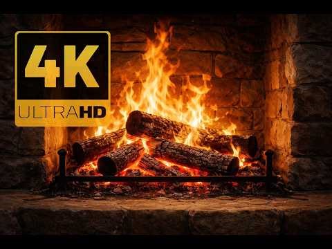 🔥 Cheminée Relaxante (6 HEURES) avec Bûches et Crépitements pour Soulager le Stress (Fireplace 4K)