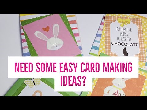 EASY CARD MAKING 101/MAKE FOUR CARDS WITH ENVELOPES IN 10 MINUTES/MAKE EASY CARDS. Craft Fair Idea!