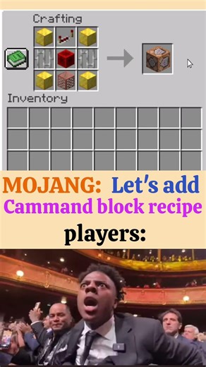 when mojang add command block recipe #thegamerzcube #minecraft #memes #gaming