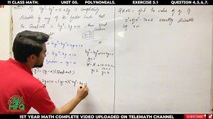 1st Year Math Unit 05 Exercise 5.1 Question 4,5,6,7 - Class 11 Math chapter 5 Polynomials - Telemath | Telemath 9&10