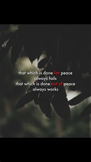 Peace Is Not the Goal. It Is the Source