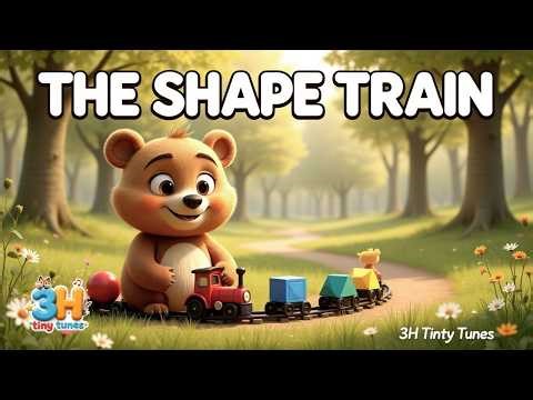 Benny and the Shape Train 🚂🐻 | Shapes Song for Kids | Circle Square Triangle | 3H Tiny Tunes