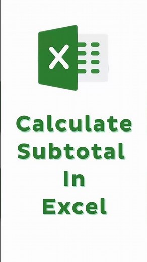 Calculate SUBTOTAL in Excel ( In 2 Easy Steps) #shorts #excel