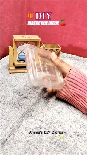 DIY organizer from a plastic box 🎨✨Pretty storage, happy space 🌸#shorts