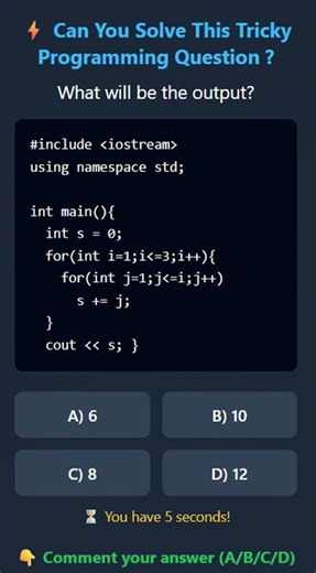 C++ Nested Loop Challenge #38 | Can You Predict the Output? #shorts #cpp