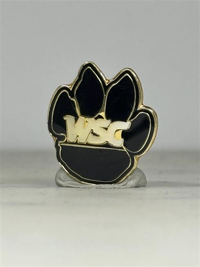 Vintage Wayne State College Wildcats Paw Print Pin – Black & Gold WSC Lapel Pin - Etsy