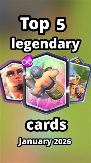 Top 5 Legendary Cards in clash royale (January 2026) #clashroyale #supercell #crl #top5 #ranking