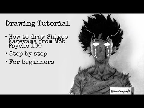 How to draw Shigeo Kageyama from Mob Psycho 100 | step by step