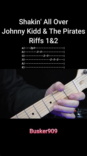 Shakin' All Over Riffs 1&2 Johnny Kidd & The Pirates Guitar Lesson/Cover (6) #shorts