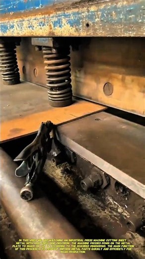 Industrial Sheet Metal Press Machine in Action | Heavy Duty Cutting Process.