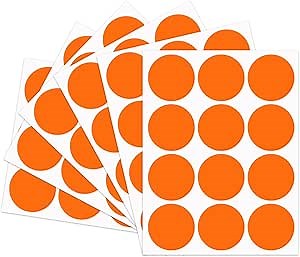 STARLIBOO Dot Stickers, 2 inch Colored Dot Stickers, Writable and Removable (Orange Clown Fish) - 540 Pcs