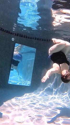 Underwater Gymnastics. First time practicing US backtucks. #uwgymnastics #underwateracrobat #underwaterdance #underwatergymnastics Link to #swimmirror in my #amazonstorefront in bio