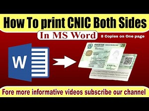 how to print cnic copy ms word Hindi / Urdu | ms word cnic copy | earn online