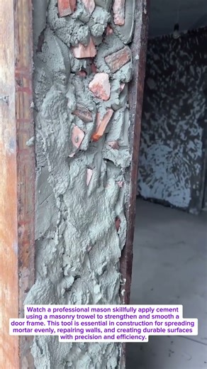 Professional Mason Uses Trowel to Apply Cement | Satisfying Construction Process